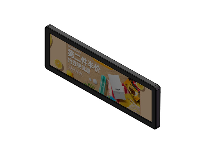 ZXT LCD 19 inch wall mounted stretched bar type supermarket shelf lcd advertising player